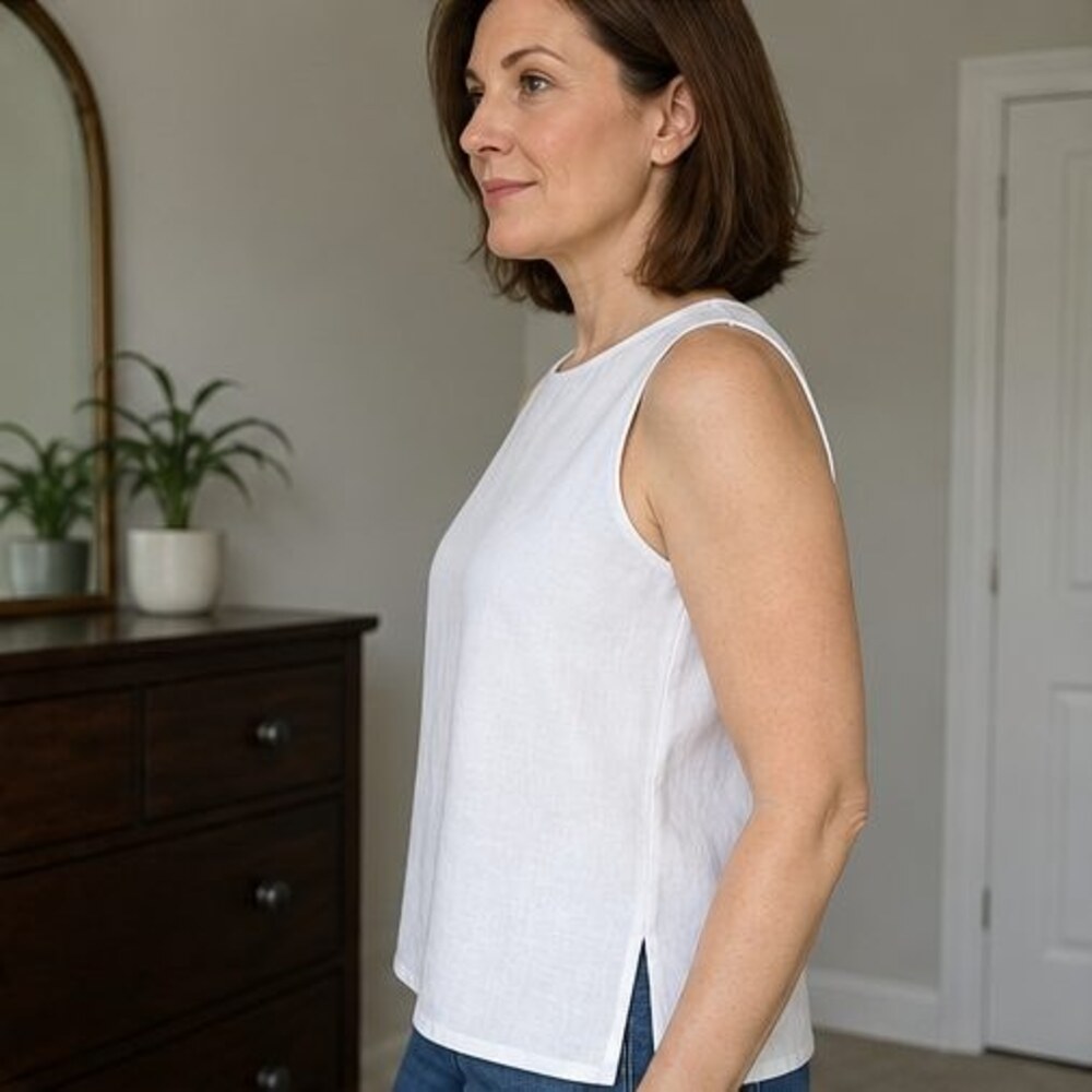 Taupe Ruffle Blouse - Picture 3 of 6
